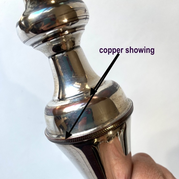 Silverplate Hollowware Candlestick Candle Holders Pair by English Silver MFG Co. - Picture 8 of 14